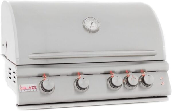 Blaze 32 Inch 4-Burner LTE Gas Grill with Rear Burner and Built-in Lighting System