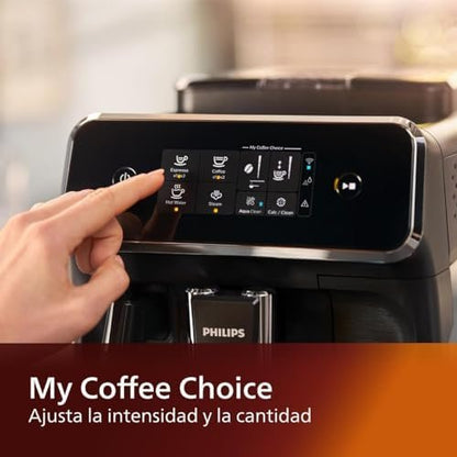 Philips 1200 Series Fully Automatic Espresso Machine, Classic Milk Frother, 2 Coffee Varieties, Intuitive Touch Display, 100% Ceramic Grinder, AquaClean Filter, Aroma Seal, Black (EP1220/04)